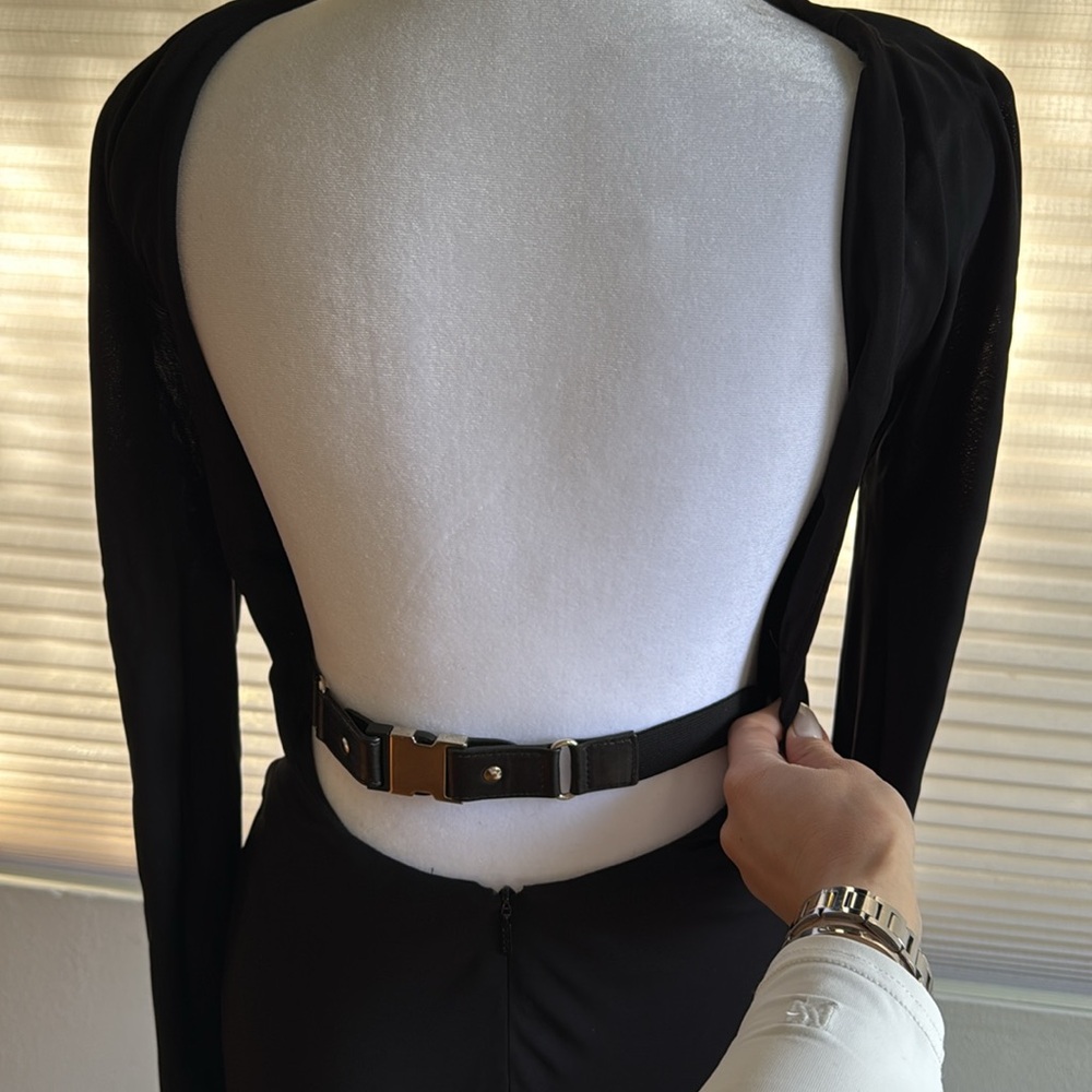 Gucci Open Back Belted Slit Dress - Picture 8 of 13